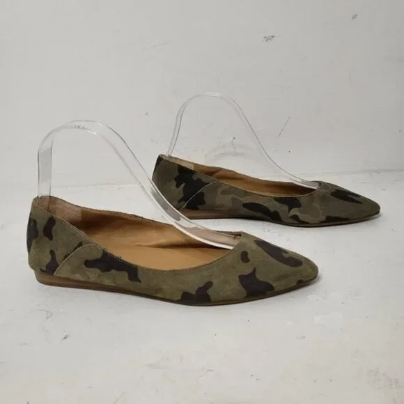Lucky Brand Bylando Camo Print Pointed Toe Ballet Flats Size 7M - Picture 3 of 10